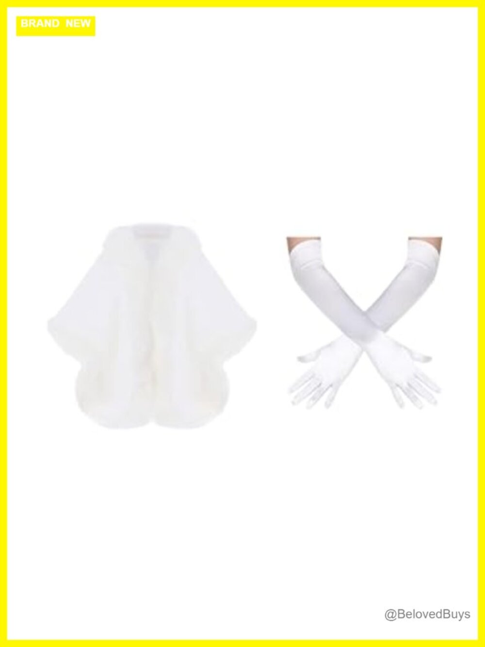Faux Fur Shawl Collar Scarf Wrap Hook Eye Closure Evening Cape With Elbow